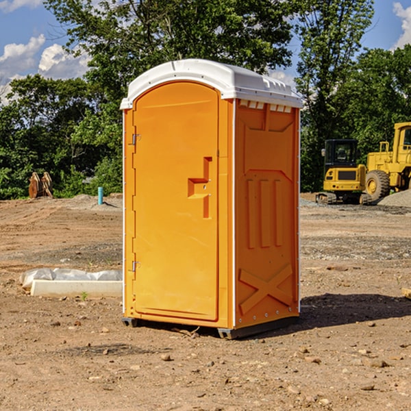 how often are the portable restrooms cleaned and serviced during a rental period in Frontier North Dakota